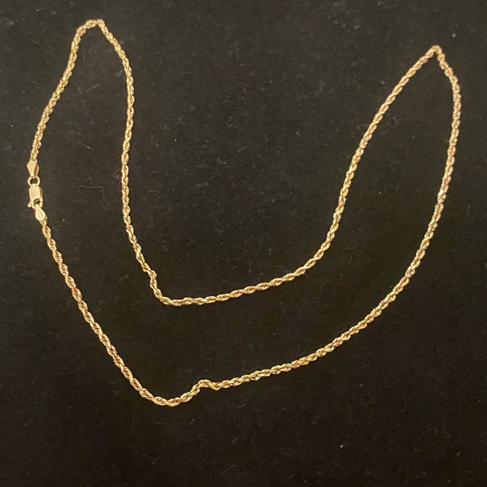 10k Solid Yellow Gold Diamond Cut Rope
Chain 2MM 24"